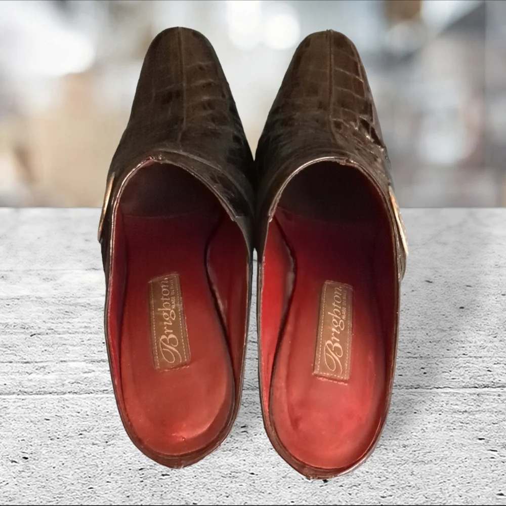 Brighton  embossed mules size 7.5 - Picture 5 of 12